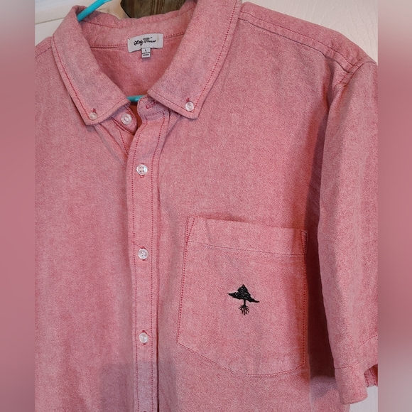 LRG Woven Woman's Short Sleeve Blouse, Size: Large Color: Pink - Picture 6 of 16